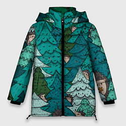Женская зимняя куртка Ежи в еловом лесу