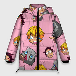 Куртка зимняя женская Главные герои из аниме клинок, цвет: 3D-светло-серый