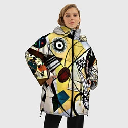 Куртка зимняя женская Поперечная линия - Василий Кандинский, цвет: 3D-светло-серый — фото 2