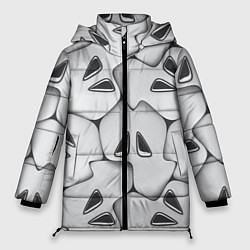 Куртка зимняя женская Металло-чешуйчатая серая броня, цвет: 3D-светло-серый