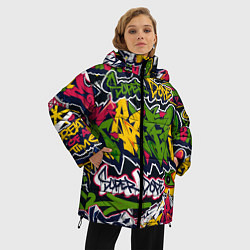 Куртка зимняя женская Крутое граффити, цвет: 3D-черный — фото 2