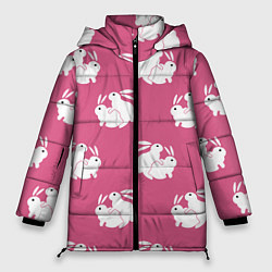 Женская зимняя куртка Сексуальные кролики на розовом