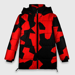 Женская зимняя куртка Черно-красный авторский арт