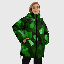 Куртка зимняя женская Коллекция зеленых изумрудов, цвет: 3D-черный — фото 2
