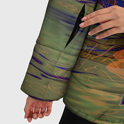 Куртка зимняя женская Волнообразные разноцветные музыкальные линии, цвет: 3D-черный — фото 2