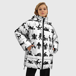 Куртка зимняя женская Позы секса из камасутры, цвет: 3D-светло-серый — фото 2