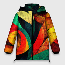 Женская зимняя куртка Текстурированная цветная абстракция