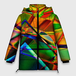 Куртка зимняя женская Разноцветное стекло, цвет: 3D-черный