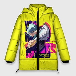 Куртка зимняя женская Киберпанк Бегущие по краю - Люси, цвет: 3D-черный