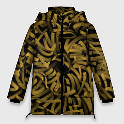 Женская зимняя куртка Каллиграфия в золоте