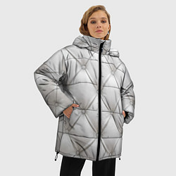 Куртка зимняя женская Стёганая мебельная кожа - texture, цвет: 3D-черный — фото 2