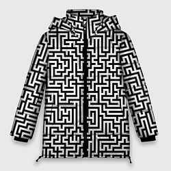 Женская зимняя куртка Черно-белый лабиринт