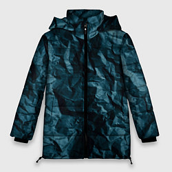 Женская зимняя куртка Абстрактные тёмно-синяя каменная текстура