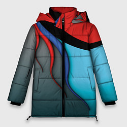 Куртка зимняя женская Разноцветные ручейки, цвет: 3D-светло-серый