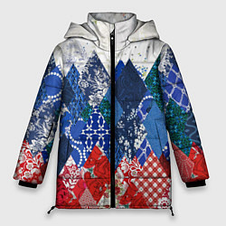 Женская зимняя куртка Флаг России в стиле пэчворк