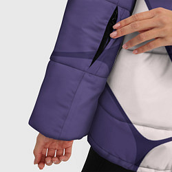 Куртка зимняя женская Бело-фиолетово-красный паттерн из камней, цвет: 3D-светло-серый — фото 2
