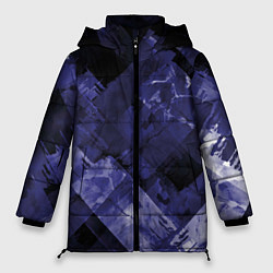 Куртка зимняя женская Синие, чёрные и белые полоски, цвет: 3D-черный