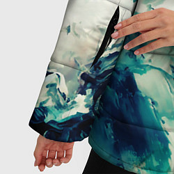 Куртка зимняя женская Всплеск воды абстракция, цвет: 3D-черный — фото 2