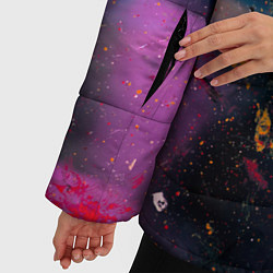 Куртка зимняя женская Сине-фиолетовый туман и краски разных цветов, цвет: 3D-светло-серый — фото 2