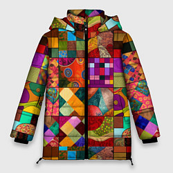 Женская зимняя куртка Лоскутное шитье, пэчворк из нейросети