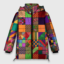 Женская зимняя куртка Разноцветные лоскуты от нейросети