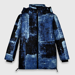 Куртка зимняя женская Синий абстракт, цвет: 3D-черный