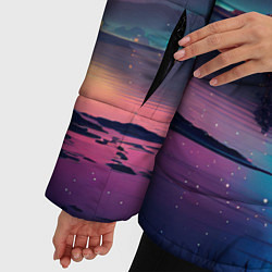 Куртка зимняя женская Ночное небо, пейзаж, цвет: 3D-светло-серый — фото 2