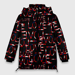 Женская зимняя куртка Love паттерн