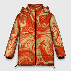 Куртка зимняя женская Апельсиновый узор, цвет: 3D-красный