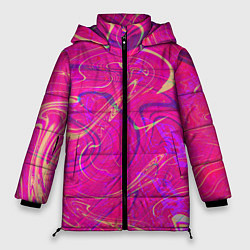 Женская зимняя куртка Розовая абстракция