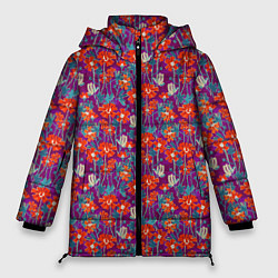 Женская зимняя куртка Цветочная геометрия