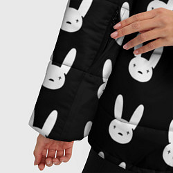 Куртка зимняя женская Bunny pattern black, цвет: 3D-красный — фото 2