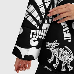 Куртка зимняя женская Знаки племени Майя, цвет: 3D-светло-серый — фото 2