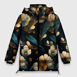 Женская зимняя куртка Узор цветочный паттерн