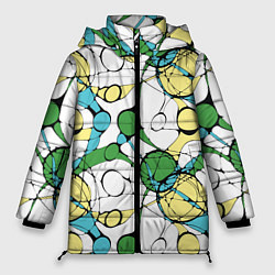Куртка зимняя женская Цветной нейрографический узор, цвет: 3D-черный