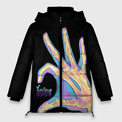 Женская зимняя куртка Сердечко правой рукой - неоновый рентген