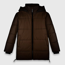Женская зимняя куртка Фон оттенка шоколад и черная виньетка