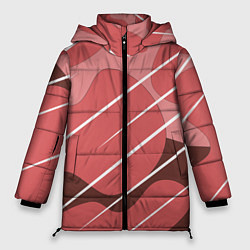 Куртка зимняя женская Абстрактные фигуры, цвет: 3D-красный