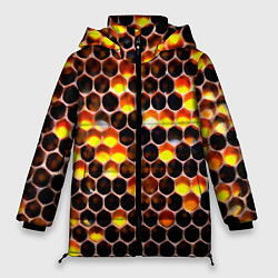 Куртка зимняя женская Медовые пчелиные соты, цвет: 3D-черный