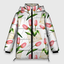 Женская зимняя куртка Тюльпаны в конвертах - паттерн