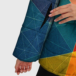 Куртка зимняя женская Абстрактная геометрия мозаика, цвет: 3D-черный — фото 2