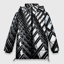 Женская зимняя куртка Карбоновая абстракция грани