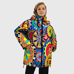 Куртка зимняя женская Психоделика калейдоскоп, цвет: 3D-красный — фото 2
