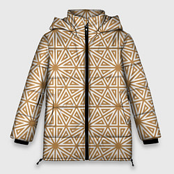 Женская зимняя куртка Абстрактный лучевой золотистый паттерн