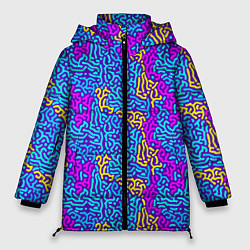 Женская зимняя куртка Абстрактные психоделические полосы