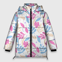 Женская зимняя куртка Принт из листьев
