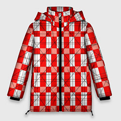 Женская зимняя куртка Ромбы красные