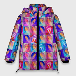 Женская зимняя куртка Клетчатый узор с девушками