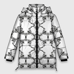 Куртка зимняя женская Линии, круговой орнамент, цвет: 3D-светло-серый