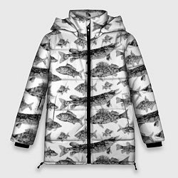 Женская зимняя куртка Паттерн на каждый день о рыбалке